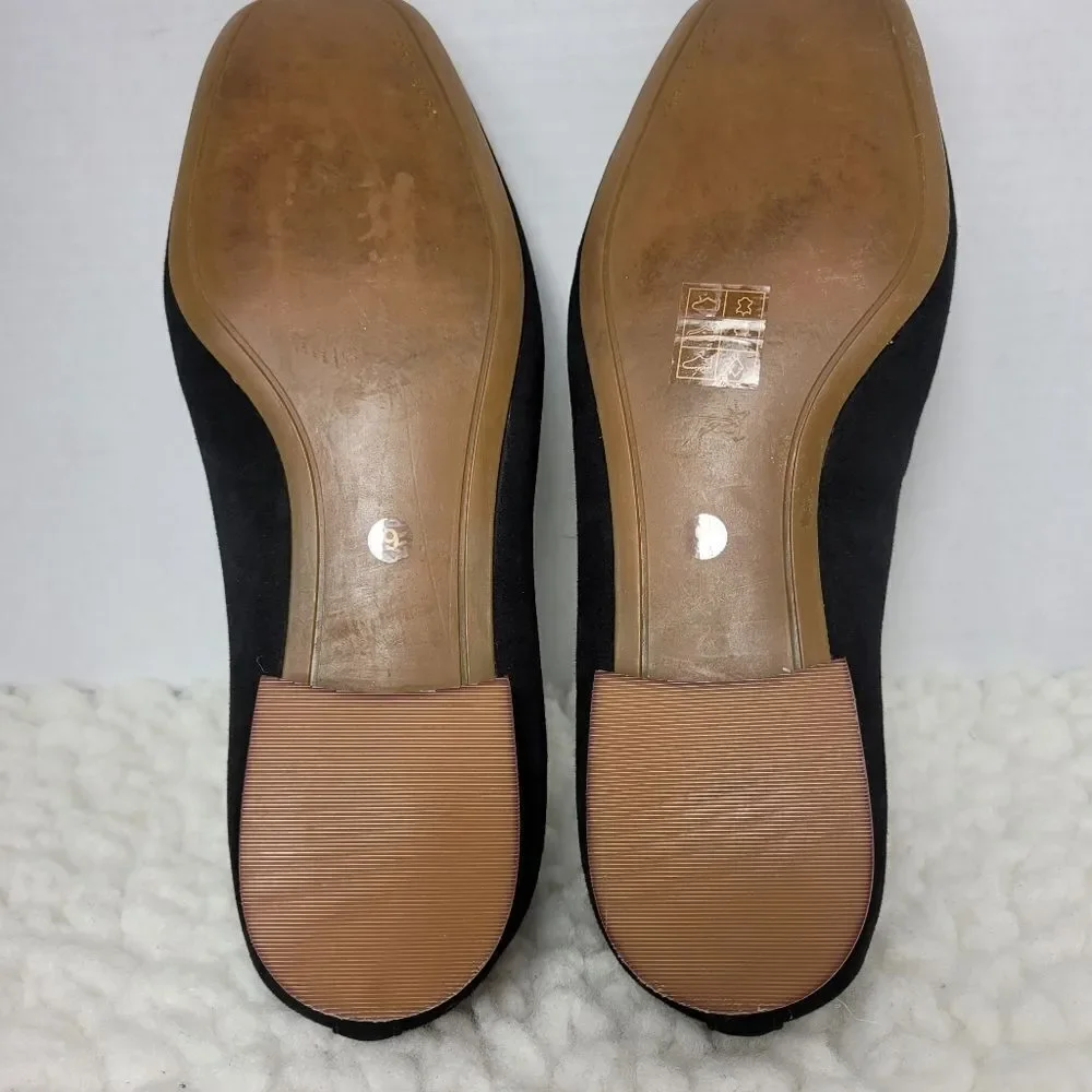 Tory Burch Leigh Women's Loafer Size 9 Perfect Black Leather Closed Toe Shoes